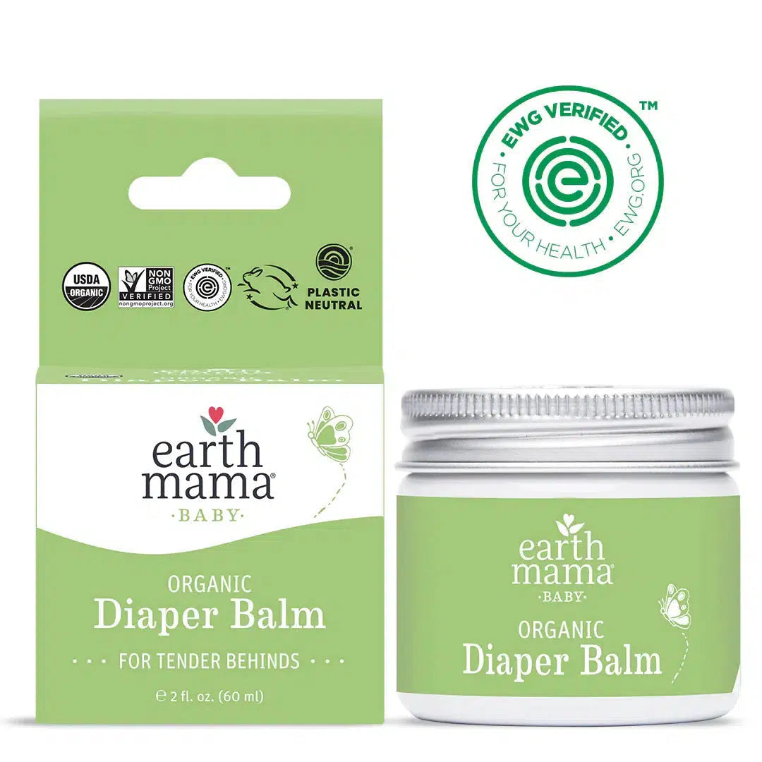 Earth Mama Organics - USDA Certified Organic Diaper Rash Cream for Babies | Safe, Natural & Soothing Relief for Sensitive Skin | Perfect for Diaper Changes & Overnight Protection