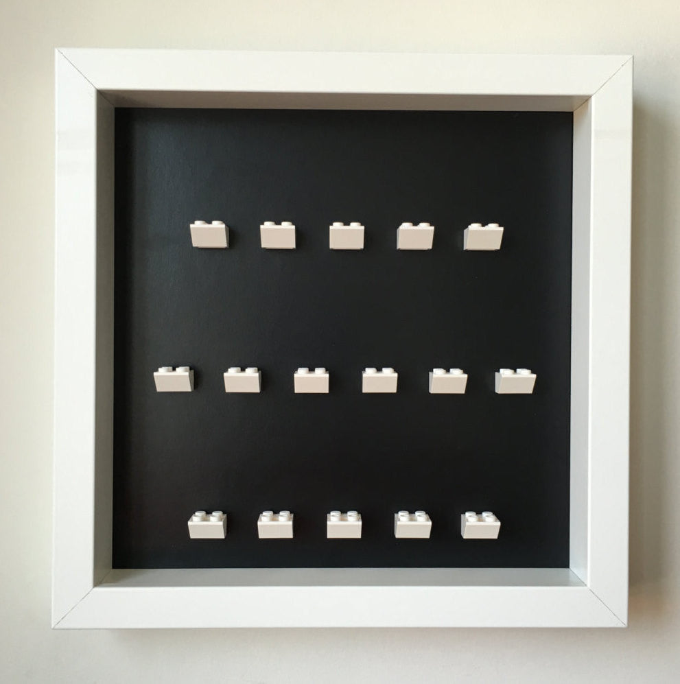 Black Edition Custom White Display Frame for Lego® Minifigures - Showcase & Protect Your Collectibles at Home or Office