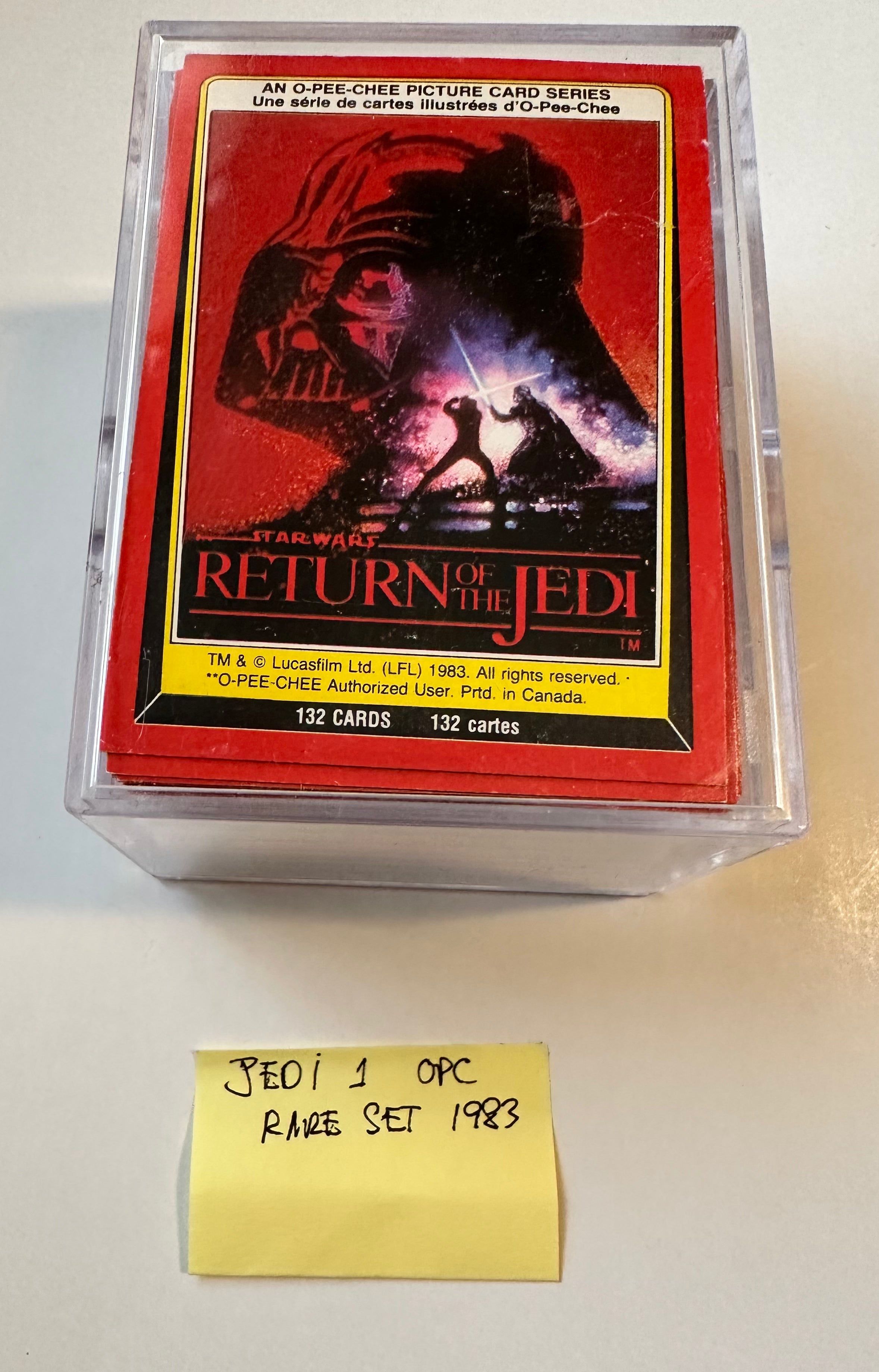 Star Wars Return of the Jedi 1983 OPC Canadian Version Series 1 Trading Cards Set - Rare High Grade Condition - Perfect for Collectors & Display
