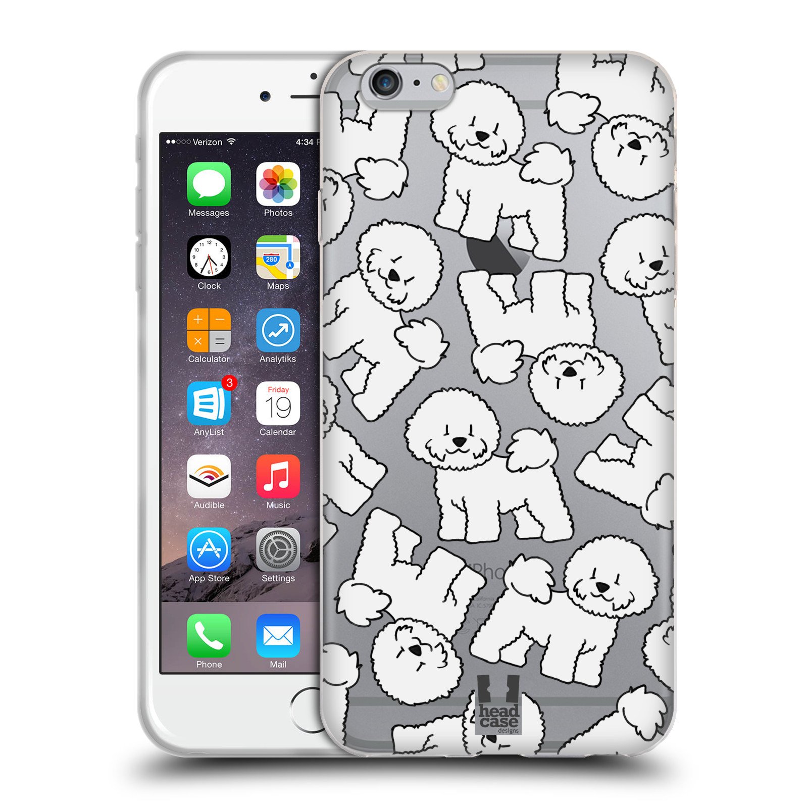 Head Case Designs Bichon Frise Dog Breed Soft Gel Phone Case - Compatible with iPhone 6 Plus & 6s Plus - Cute Pet Lover Accessory for Daily Use, Work & Travel
