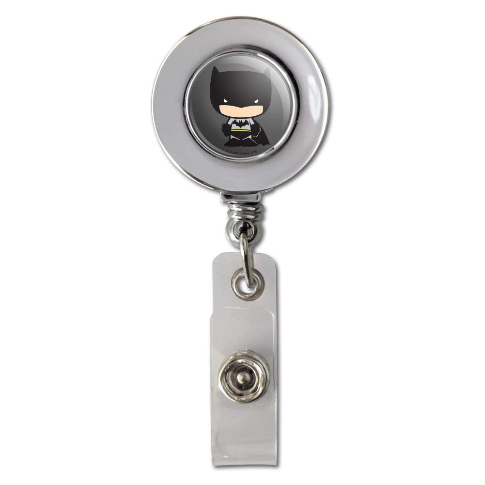 Batman Chibi Retractable ID Badge Holder - Cute Superhero Design for Work, School & Events | Durable Chrome Clip for Cards & Keys | Perfect for Cosplay, Gifts & Collectibles