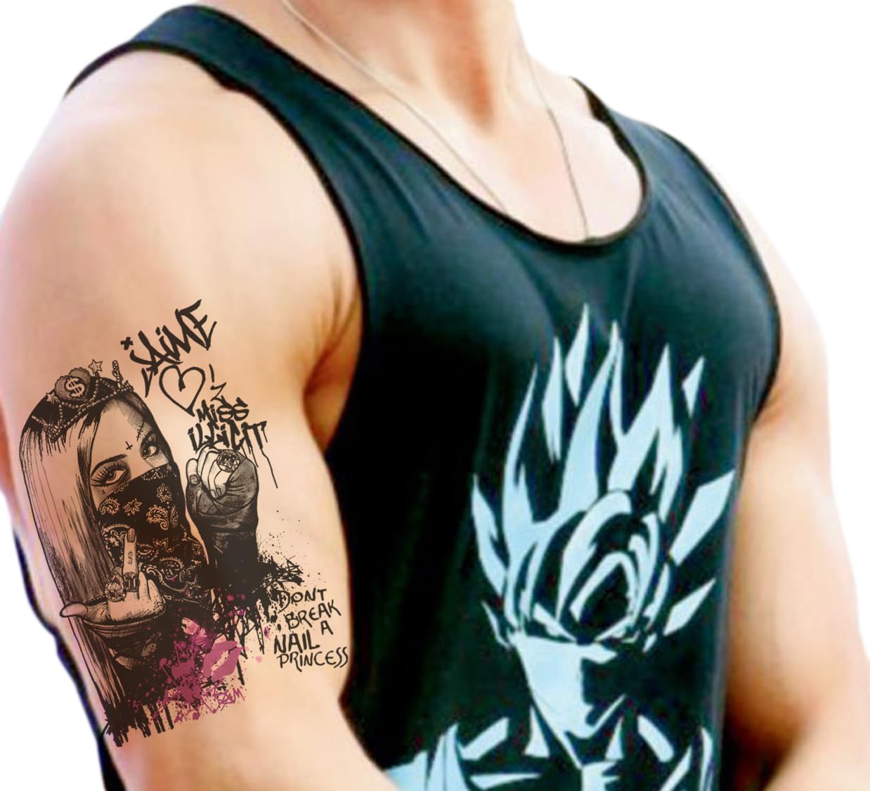 Waterproof Temporary Tattoo Stickers for Men & Women - 3D Realistic Flowers, Butterflies, Stars, Angels, Wolves & Armband Designs (19x12cm) | Perfect for Parties, Halloween, Cosplay & Body Art