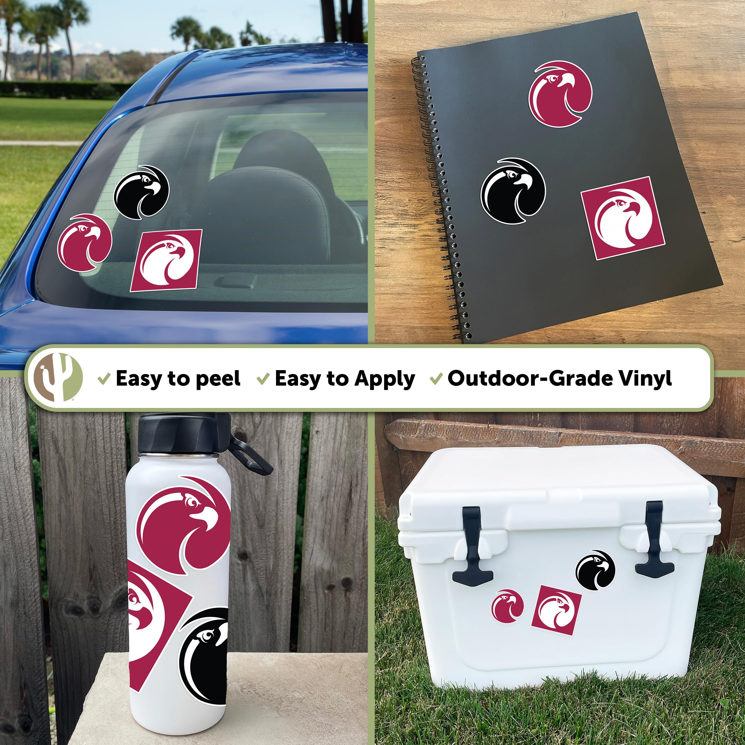 Desert Cactus Seattle Pacific University SPU Falcons Vinyl Decal Stickers - Waterproof Laptop, Water Bottle, Car, Scrapbook Decor - Perfect for College Students, Alumni Gifts & School Spirit Accessories