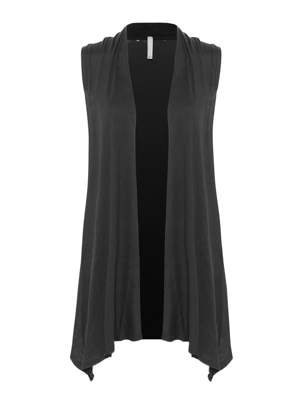 Olivia Women's Sleeveless Open Front Draped Cardigan Vest - Lightweight Summer Cover Up for Beach, Travel & Casual Outfits