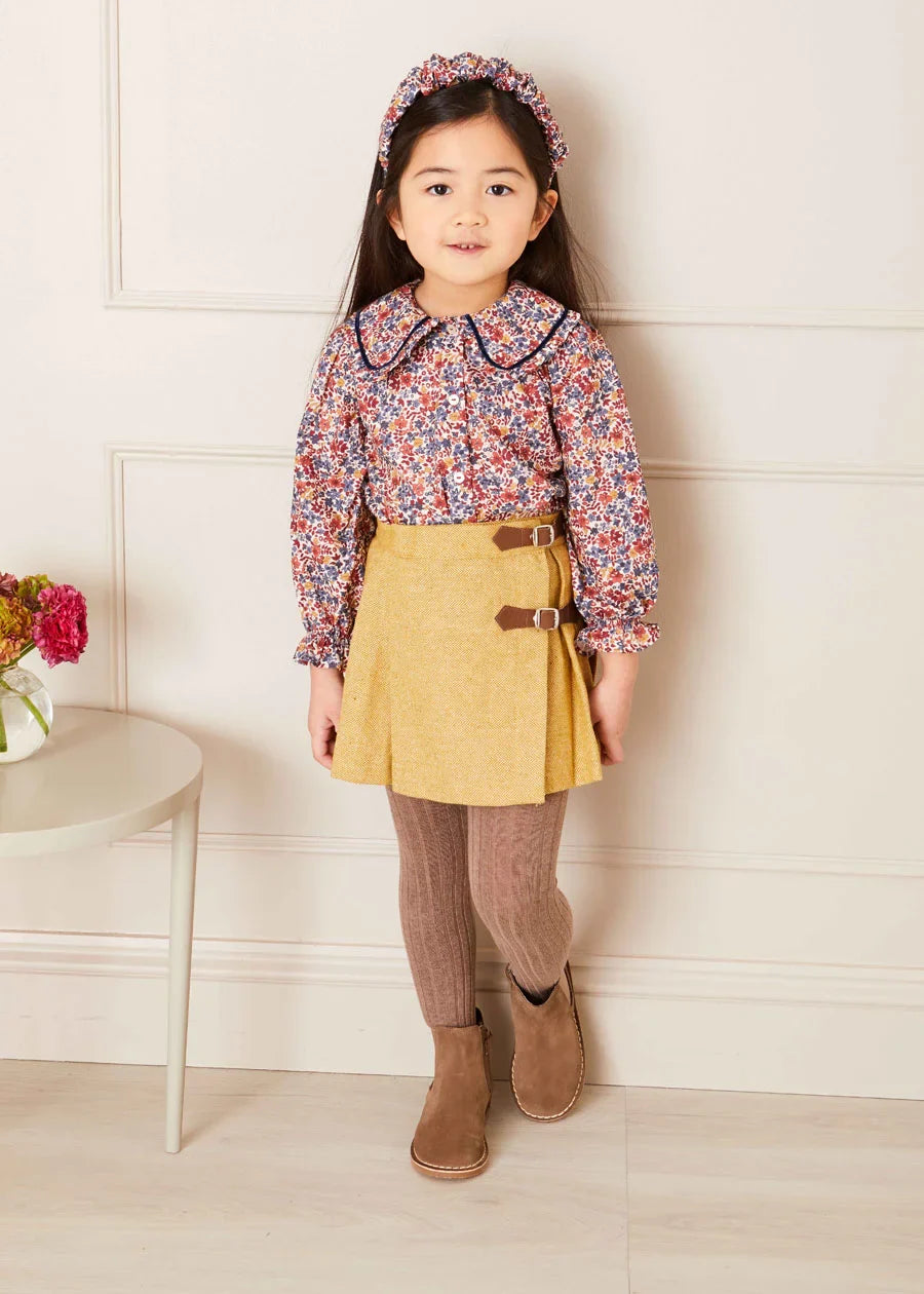 Beatrice Floral Blouse and Skirt Set for Baby Girls - Cute Floral Print Outfit for Photoshoots, Parties & Special Occasions