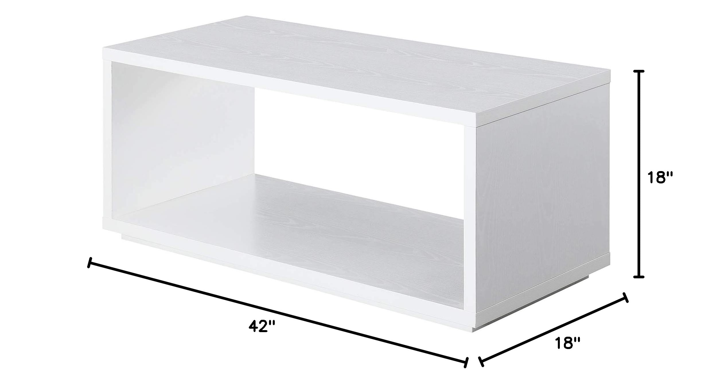 Convenience Concepts Northfield Admiral Coffee Table - White Wooden Living Room Table for Home Decor, Perfect for Living Room, Lounge & Office Use