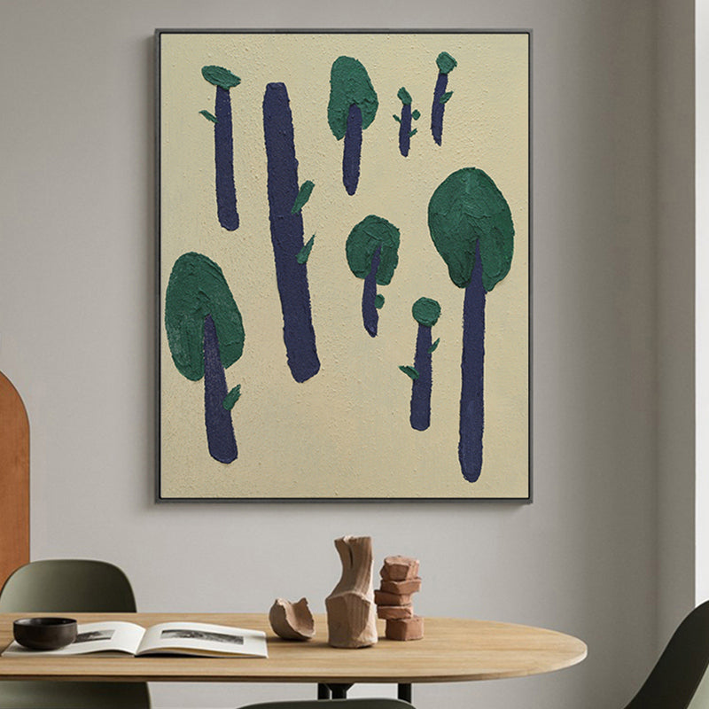 Little Forest Original Handmade Abstract Art - Modern Acrylic Painting on Canvas Wall Decor for Living Room, Bedroom & Office | Home & Office Decoration