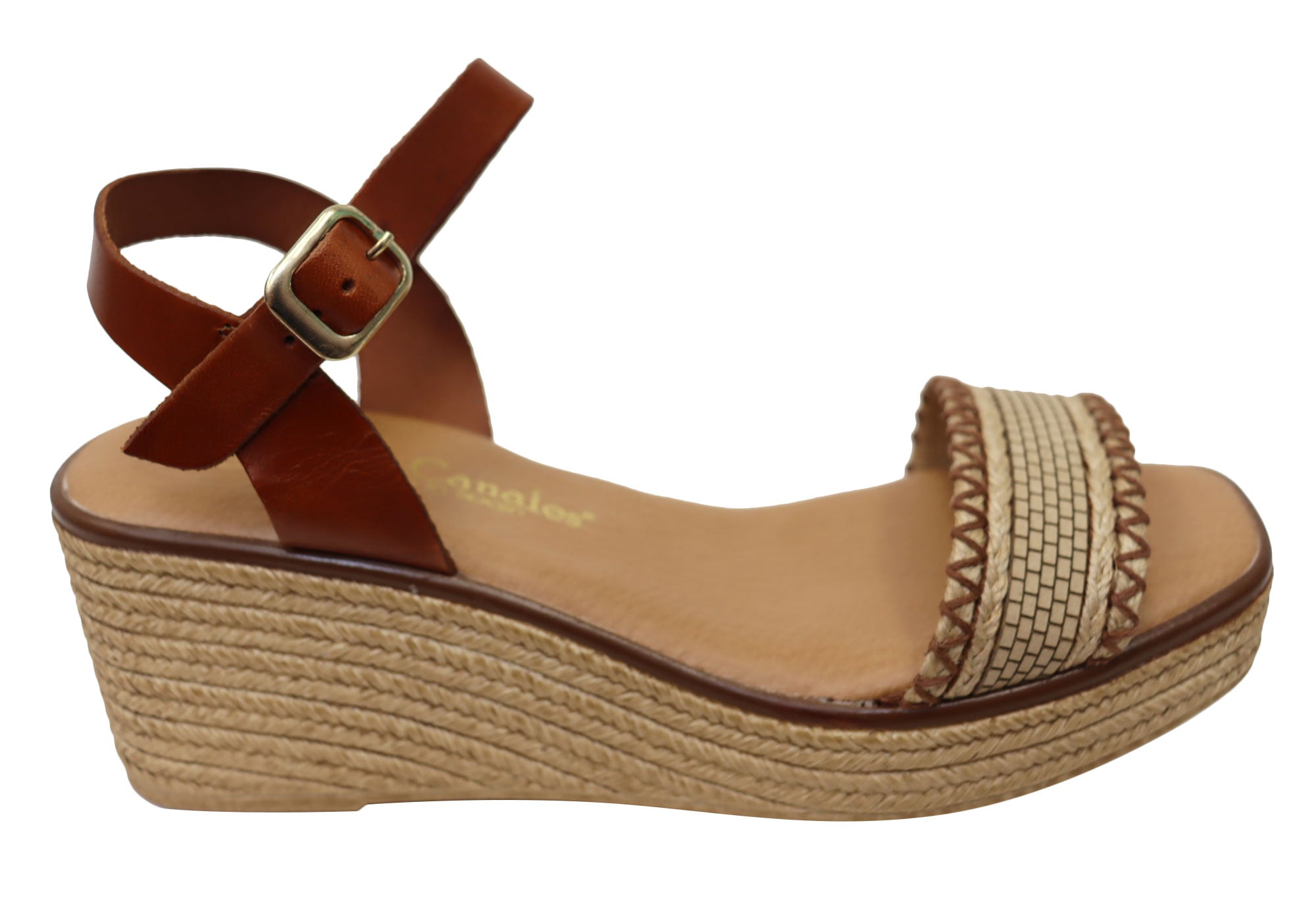 Lola Canales Pambula Women's Spanish Leather Wedge Sandals - Comfortable Summer Shoes for Beach, Vacation & Casual Outings