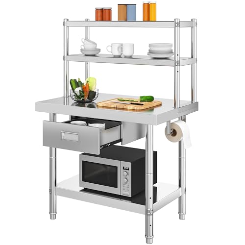 2 Tiers W/1 Drawer & Overshleves