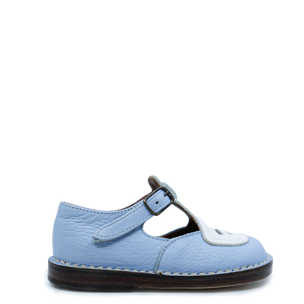 Vintage Pepe Baby Blue T-Strap Shoes for Infants – Perfect for First Steps, Photo Shoots & Special Occasions