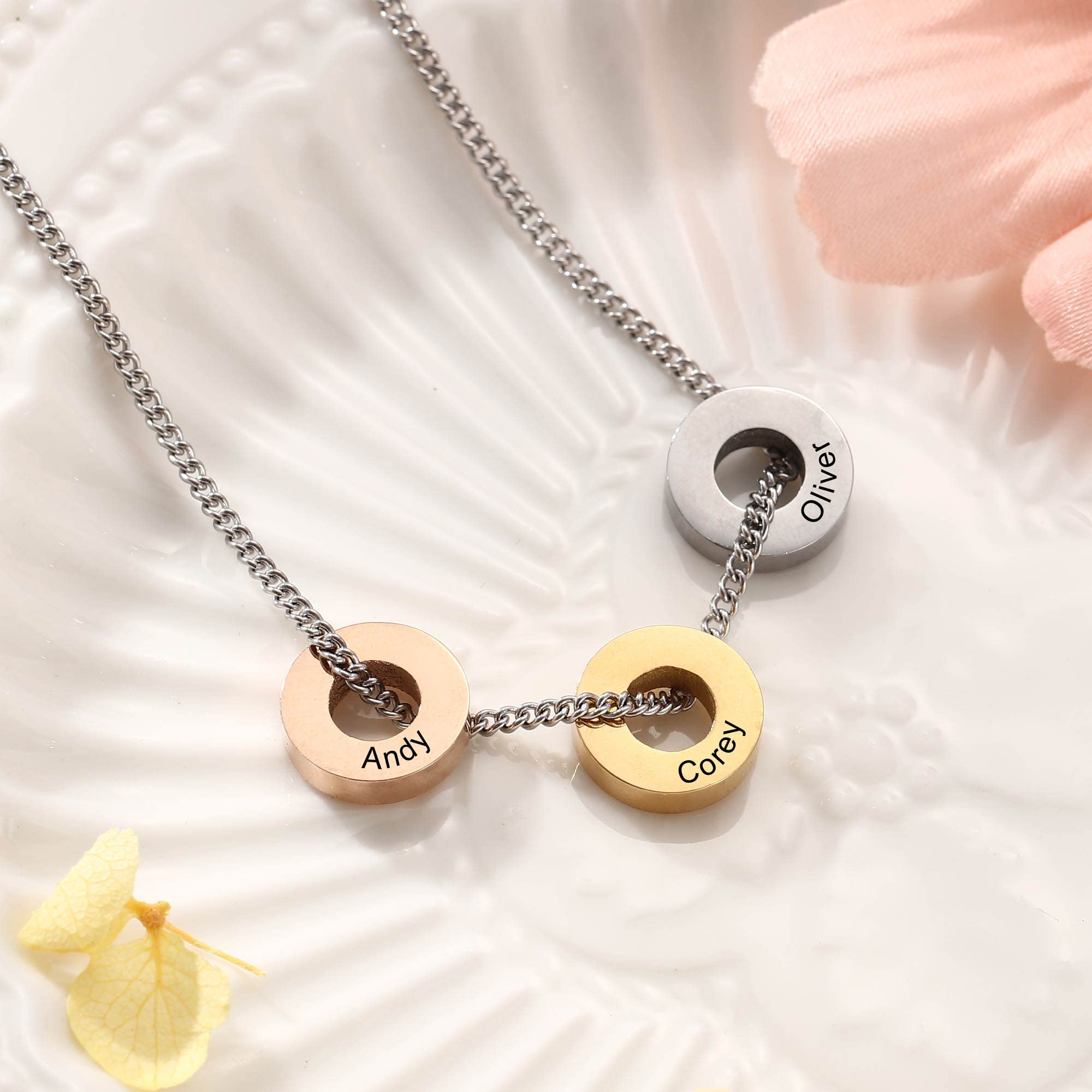 Mom Jewelry - Sterling Silver Charm Necklace for Mother - Personalized Mother's Day Gift - Engravable Mothers Pendant Necklace - Perfect for Birthday, Anniversary & Special Occasions