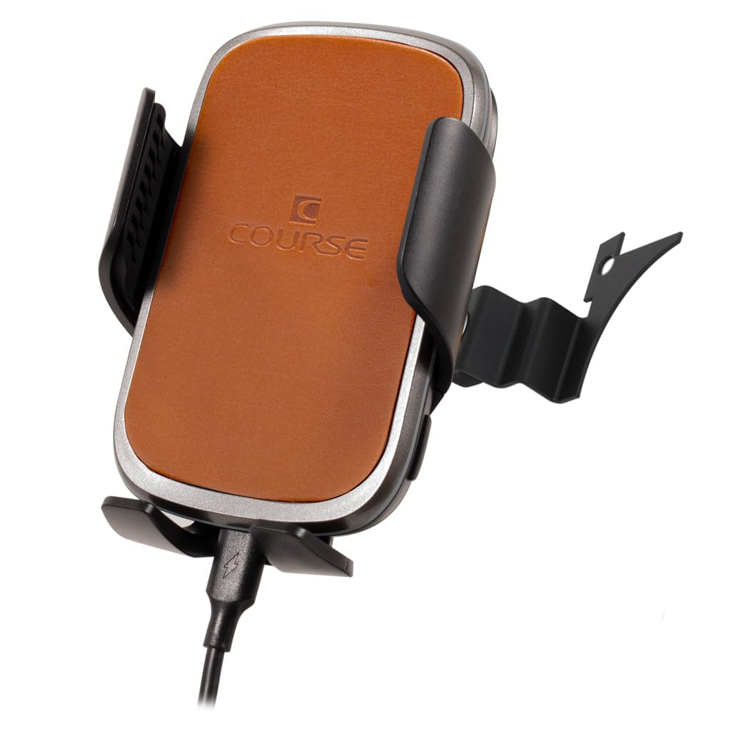 Course Motorsports Universal Phone Mount Holder for Toyota Sequoia (2000-2006) & Tundra (2000-2002) - Auto-Closing Charging Cradle with Secure Fit (Tan, Right Side) - Perfect for Hands-Free Navigation & Safe Driving