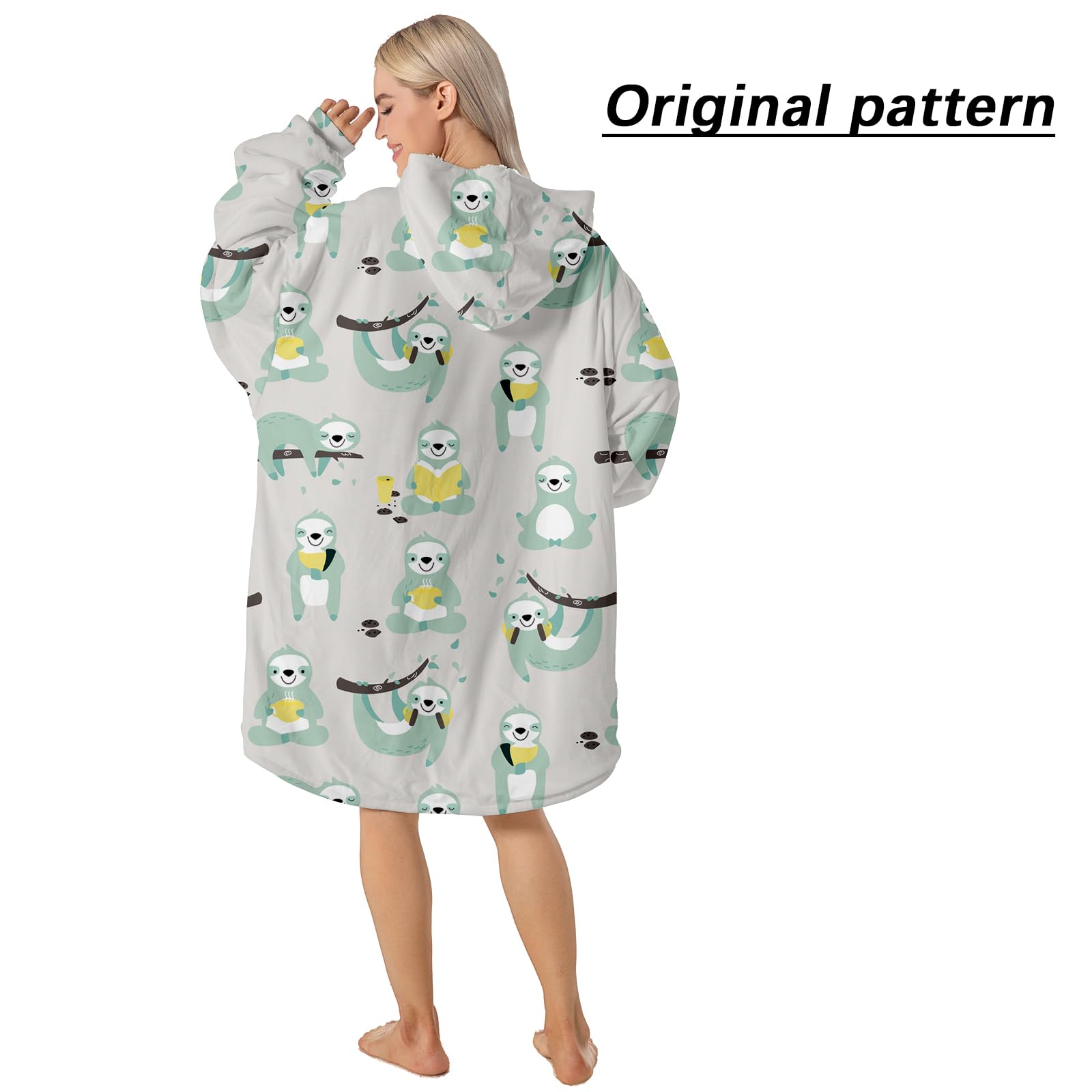 Darrenvan Wearable Blanket Hoodie - Oversized Fleece Hooded Sweatshirt with Pocket, Soft Plush Sherpa Lining for Ultimate Warmth & Comfort | Perfect for Lounging, Camping, Movie Nights & Cold Weather