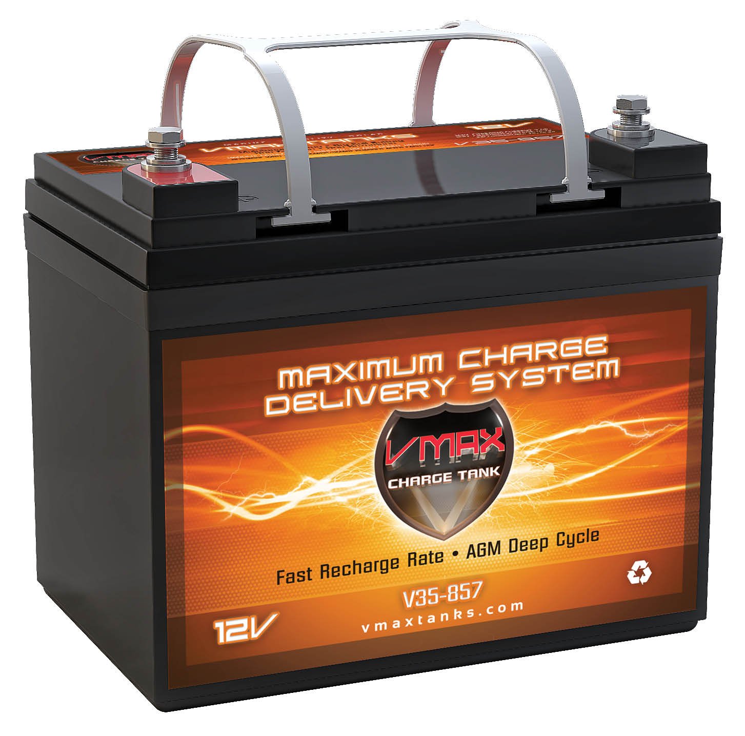 VMAX857 AGM Group U1 Deep Cycle Battery 12V 35Ah - Replacement for Everest & Jennings & Hot Wheels Scooters - Perfect for Mobility Scooters, Power Wheelchairs & Electric Toys - Long-Lasting Performance for Outdoor & Indoor Use