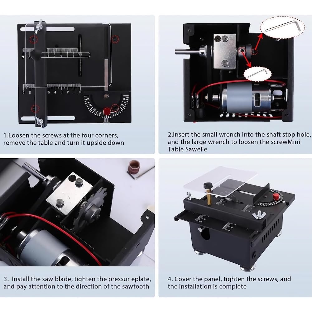 7-Speed Mini Table Saw with Adjustable Blade Angle (0-0.63