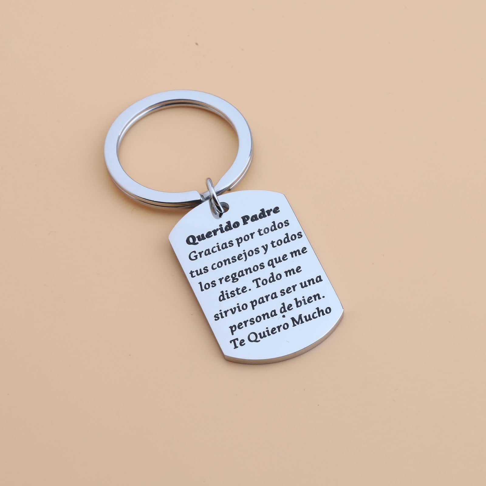 Spanish Gifts for Dad - Querido Padre Keychain | Engraved Father's Day Gift for Spanish-Speaking Dads | Perfect for Birthday, Father's Day & Special Occasions