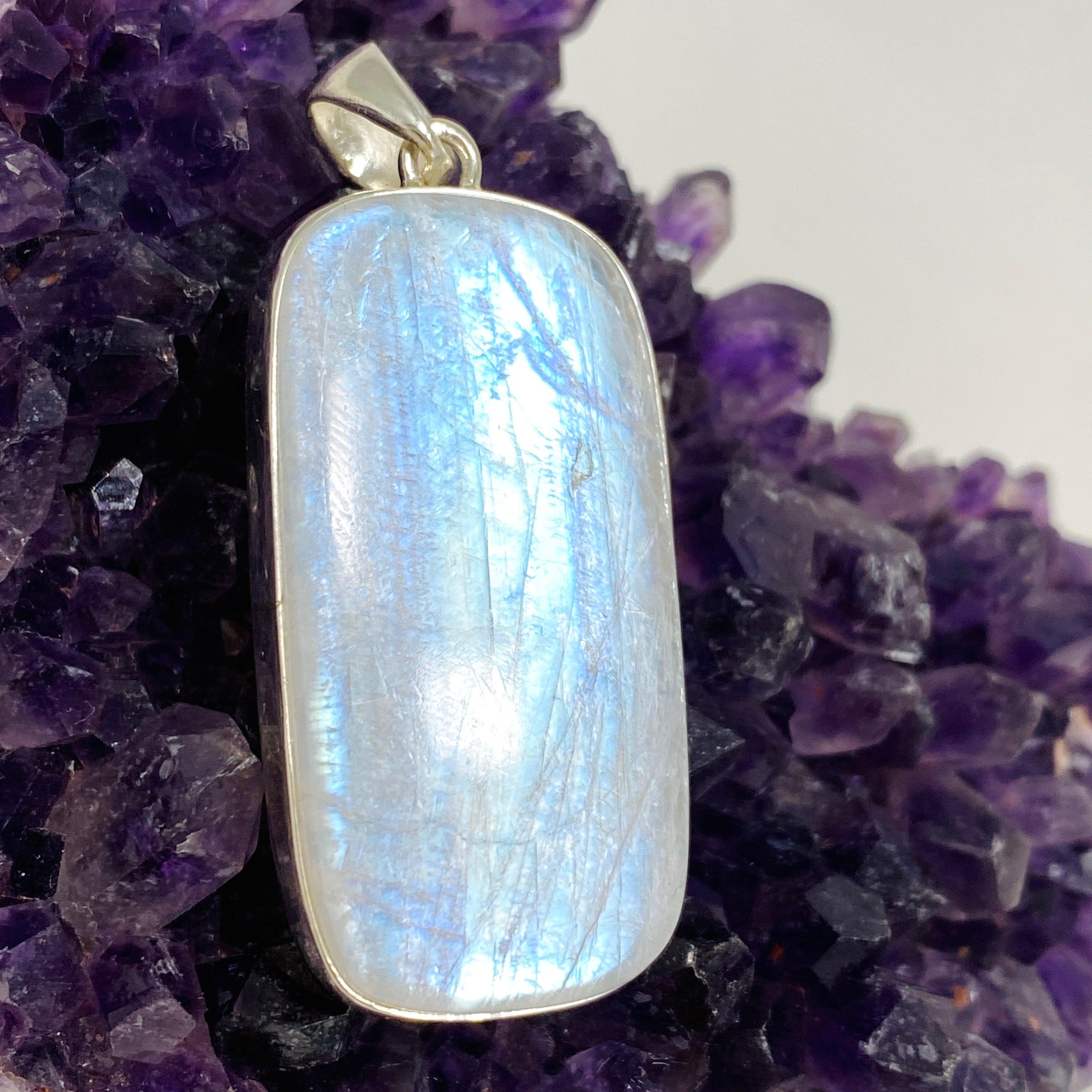 Moonstone Rectangular Pendant Necklace KPGJ4257 - Elegant Gemstone Jewelry for Women, Perfect for Everyday Wear & Special Occasions