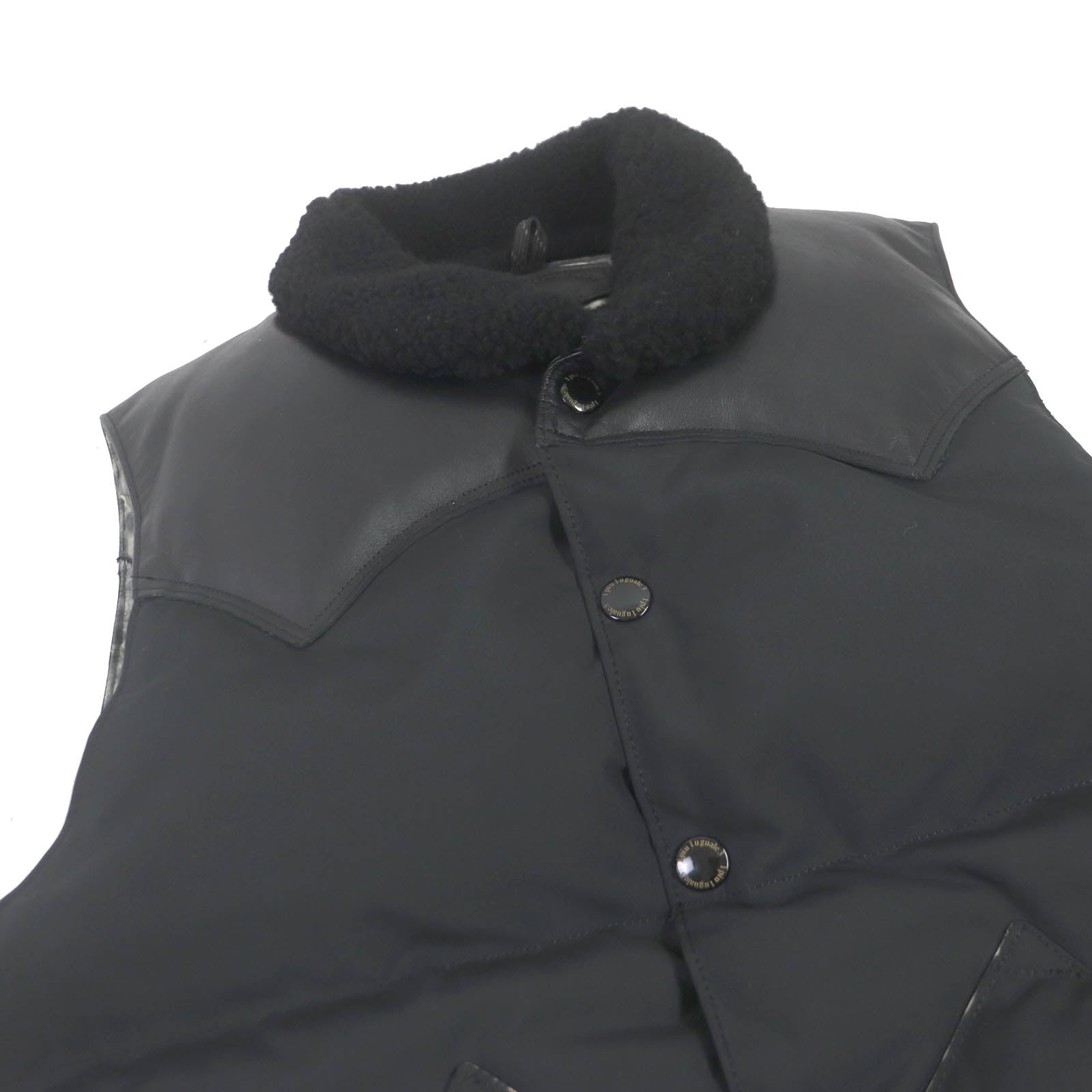 1piu1uguale3 Genuine Leather Mouton Down Vest for Women - Warm Winter Black Jacket Size 4 | Cozy Outerwear for Casual Outings & Outdoor Activities