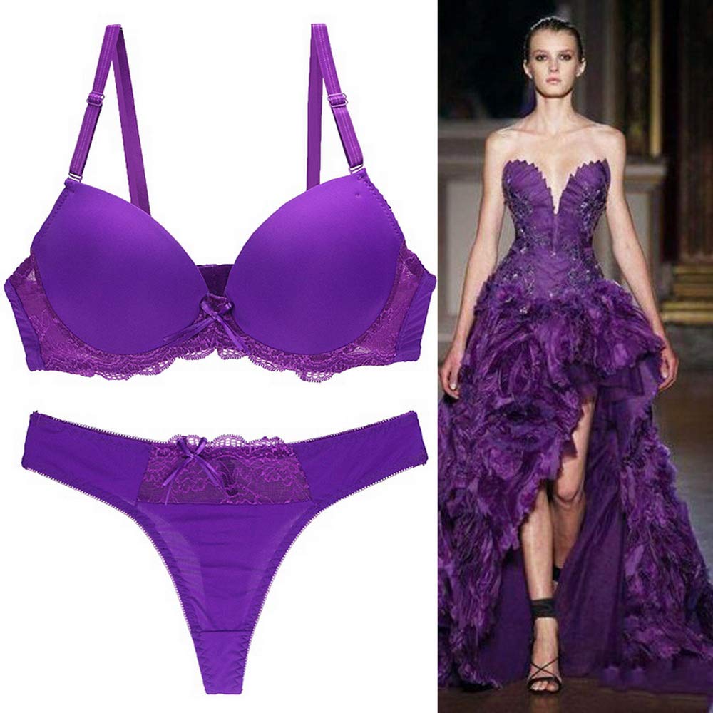 Swbreety Women's Plus Size Lace Push Up Bra and Panty Set - Underwire Padded Lingerie for Comfort & Support | Perfect for Date Night, Special Occasions & Everyday Wear