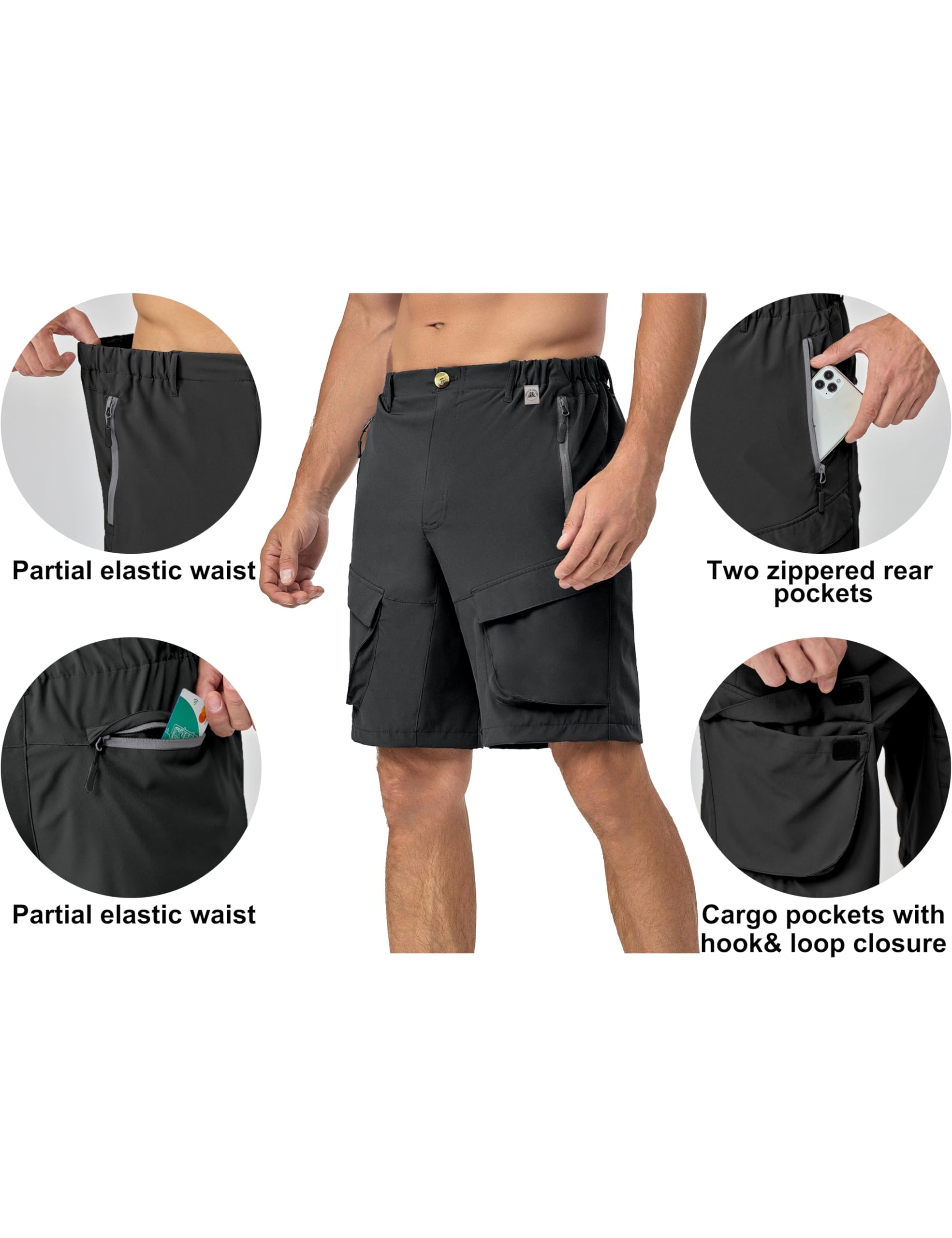 Mapamyumco Men's Quick Dry Hiking Shorts - Lightweight Cargo Golf Shorts for Running, Casual Wear & Outdoor Activities | Perfect for Hiking, Golfing, Gym & Summer Adventures