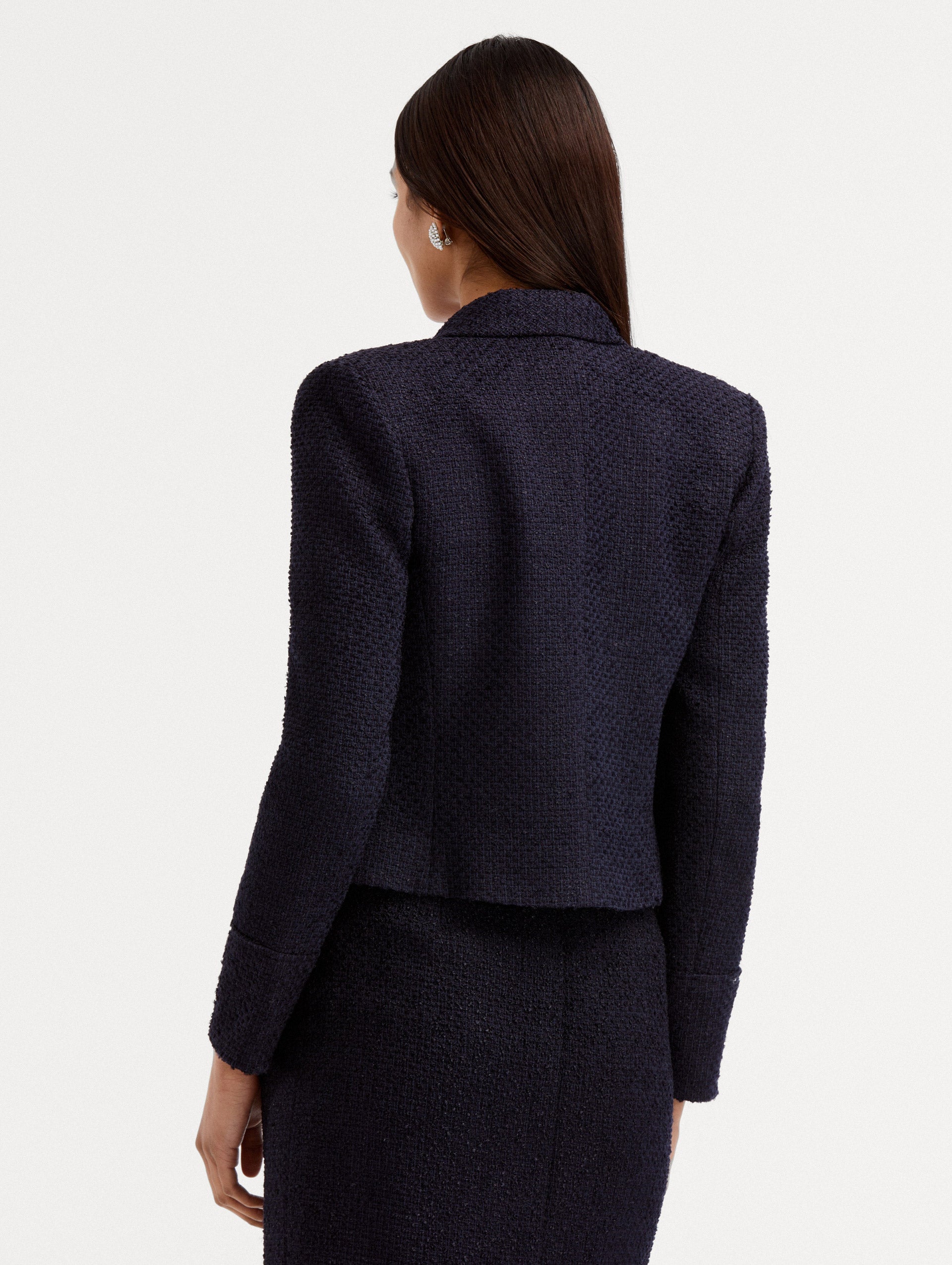 Stylish Boucle Tweed Jacket for Women - Classic Knit Blazer Coat with Elegant Texture | Perfect for Office Wear, Business Meetings & Fall Fashion Outfits
