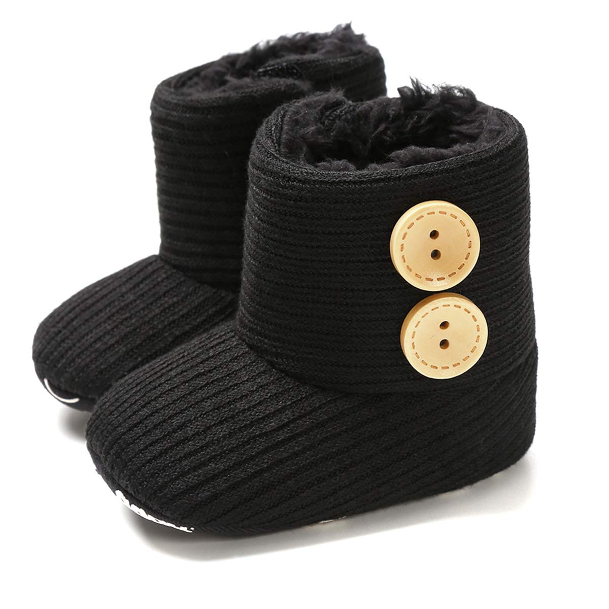 **Tabpole Newborn Baby Winter Snow Boots - Soft Wool Thickened Baby Shoes with Button Closure | Warm & Cozy for Outdoor Play, Skiing & Cold Weather**