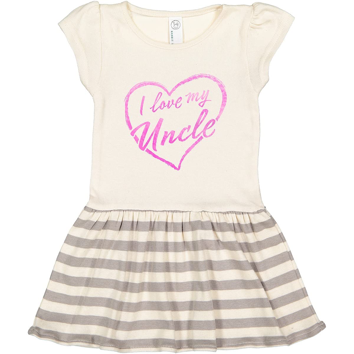 Inktastic I Love My Uncle Pink Chalk Heart Toddler Dress - Cute Outfit for Toddler Girls, Family Reunions & Special Occasions