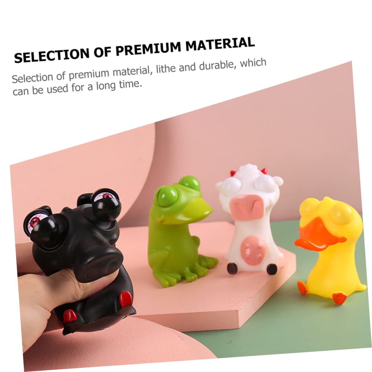 BCOATH 4-Pack Funny Stress Relief Toys - Cartoon Eye Bouncing Squeeze Sensory Fidget Toys for Kids & Adults | Portable Anxiety Relief for Office, School & Travel