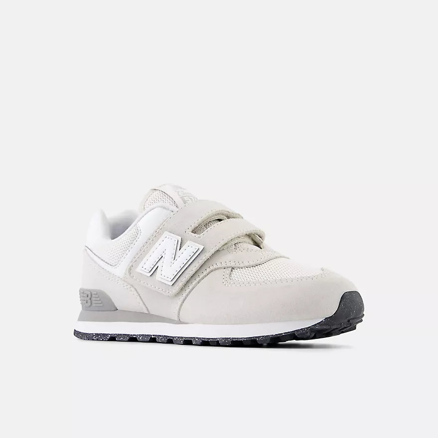 New Balance Kids 574 Hook & Loop Sneakers in Grey - Comfortable & Durable for School, Play & Everyday Wear