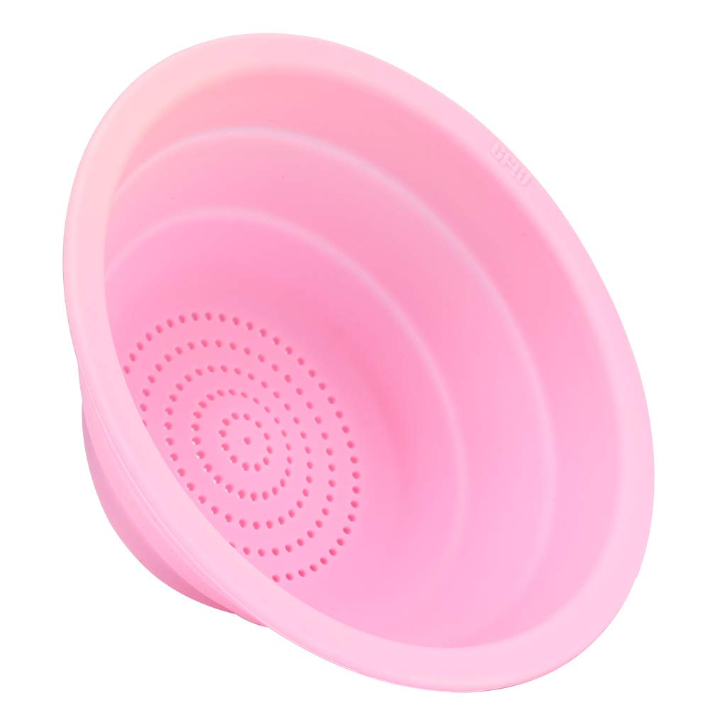Reusable Kitchen Drain Basket & Food Strainer - Pink Washing Strainer for Home, Restaurant & Commercial Use | Dishwashing, Veggie Cleaning & Pasta Draining Tool