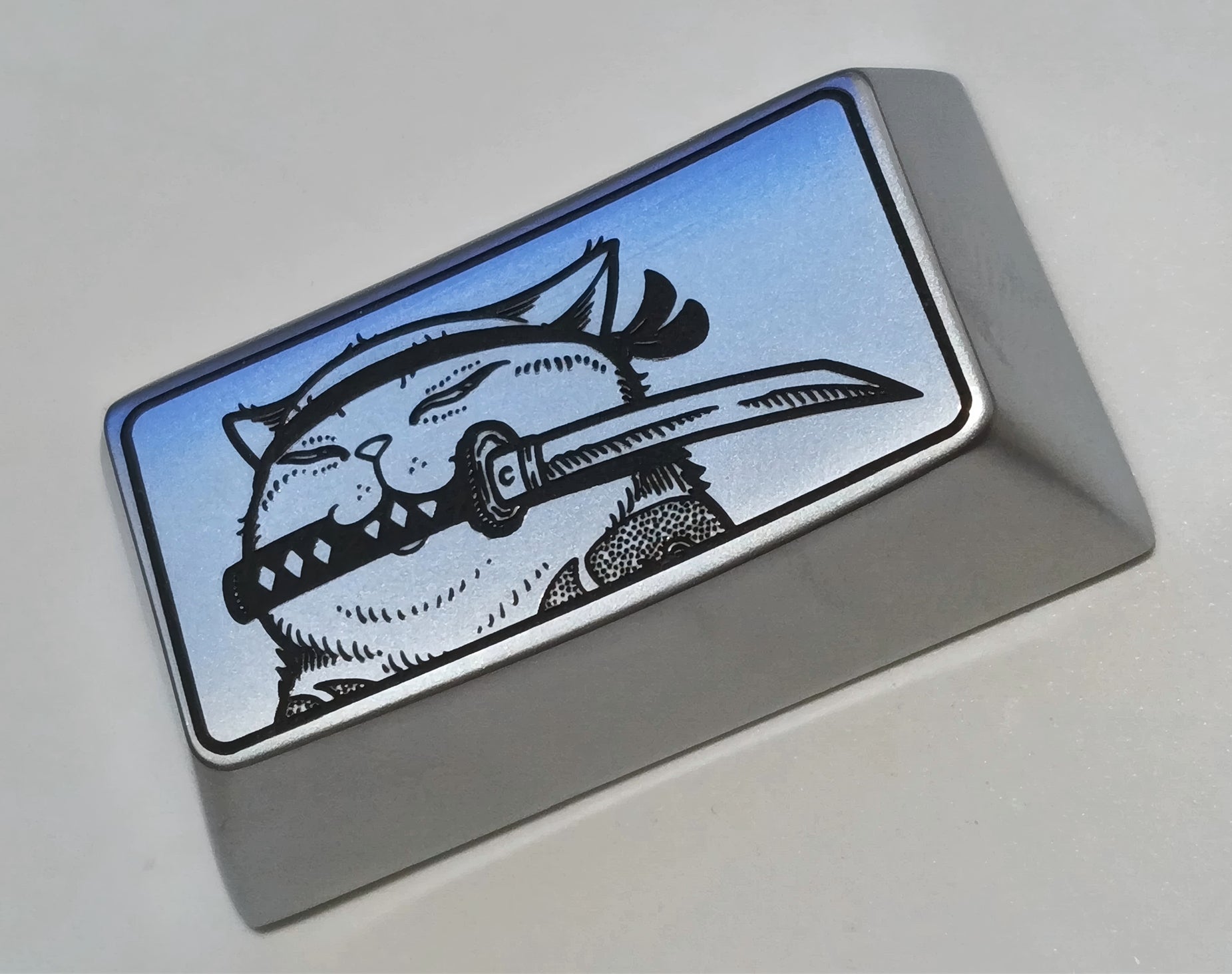 Assassin Cat 1.75U Zinc Alloy Custom Keycap - Durable Metal Cartoon Art Keycap for Mechanical Keyboards | Perfect for Gaming, Typing & Keyboard Customization