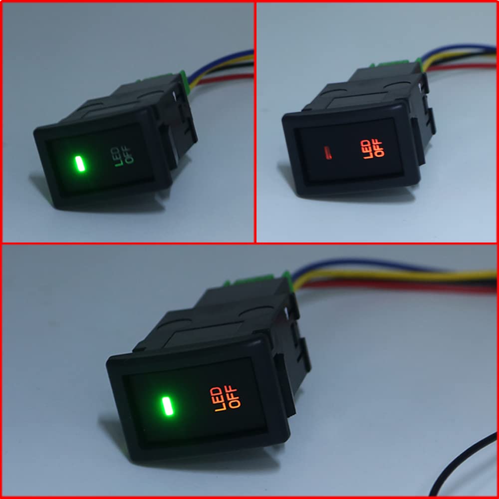 YSY 1Pcs Dual Push On Off Switch Button with LED Light Bar - Fog Light Switch Connecting Wire Car Accessories for Suzuki (TS-17) - Perfect for Off-Road, Truck & SUV Lighting Upgrades