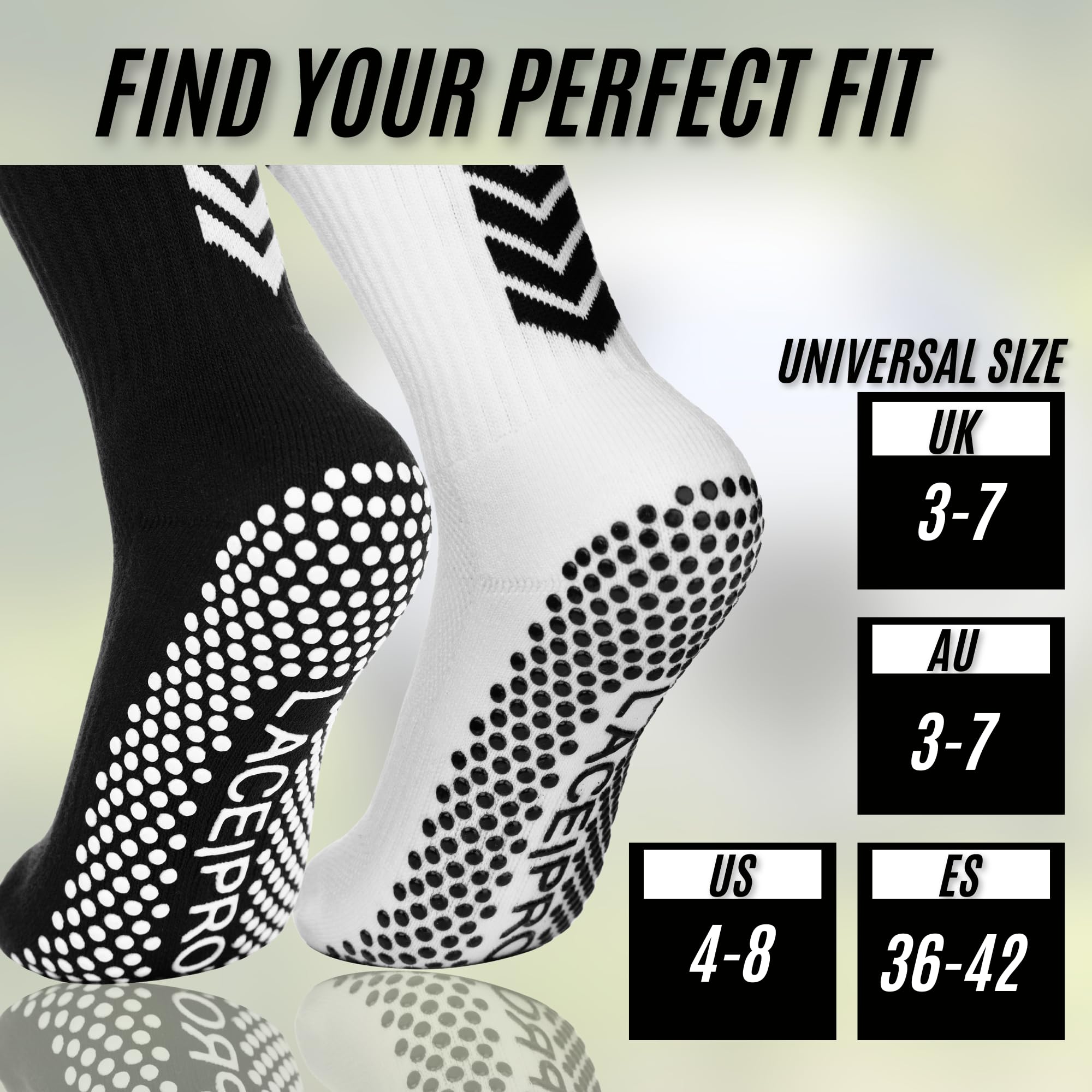 Non-Slip Soccer Grip Socks for Men & Women - Breathable Football Athletic Socks with Anti-Slip Traction - Perfect for Indoor Soccer, Turf Training & Gym Workouts