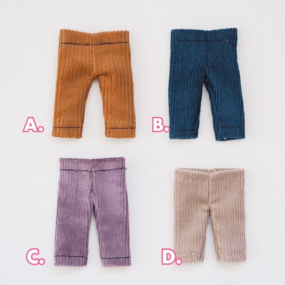 Handmade Velvet Jeans for Nendoroid & Obitsu 11 Doll Clothes - Premium Canadian Crafted Doll Outfit in Deep Blue Velvet | Perfect for Doll Photography, Collectors & Custom Doll Fashion Display