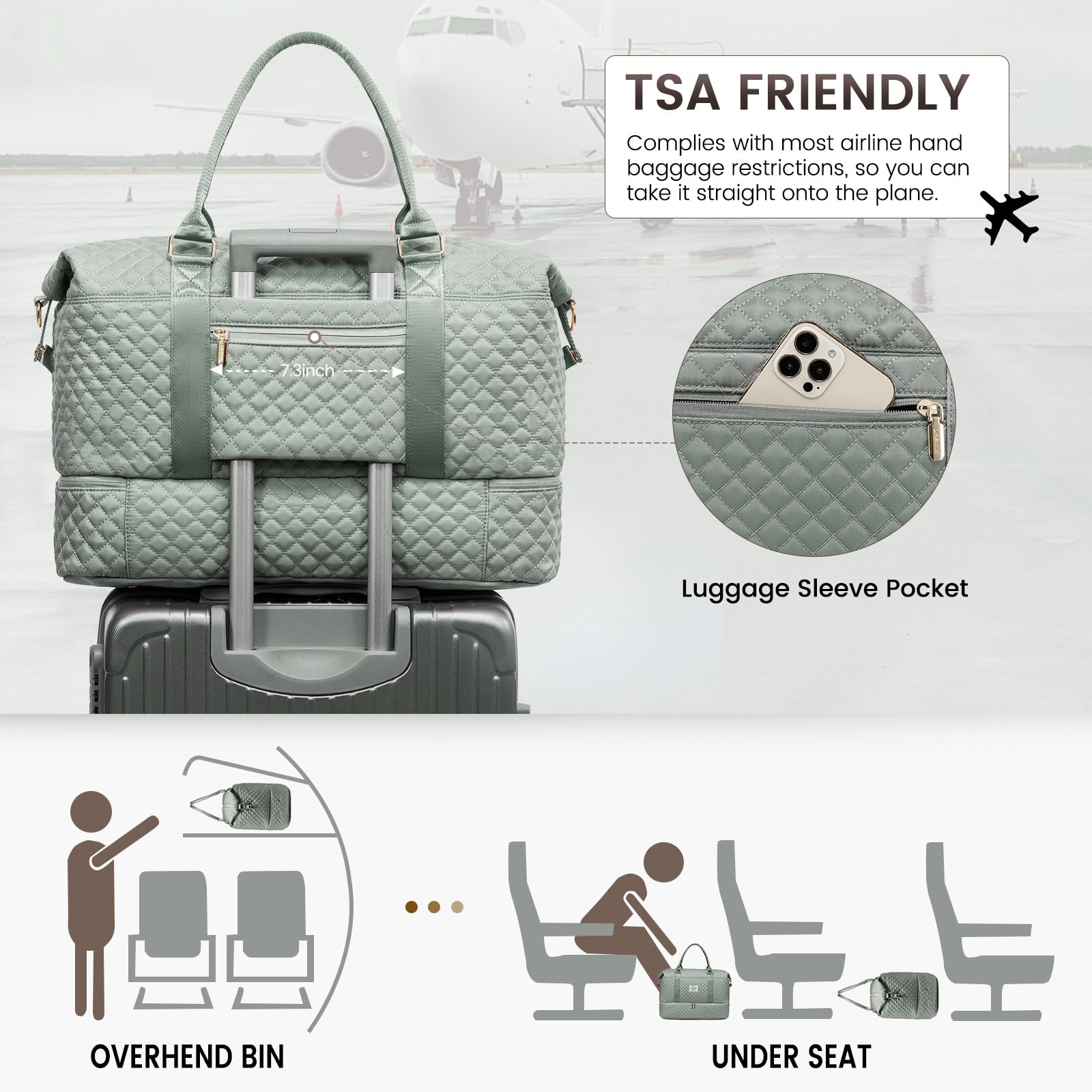 **LOVEVOOK Travel Duffle Bag for Women - Waterproof Weekender Overnight Bag with Shoe Compartment & Wet Pocket, Gym Duffel, Hospital Bag for Labor - Perfect for Travel, Workout & Maternity**