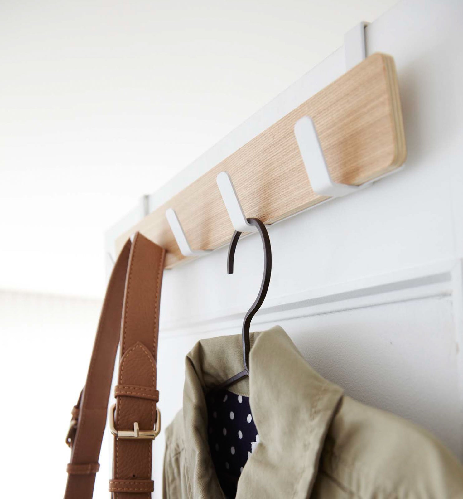 Over the Door Rack - Space Saving Wooden Organizer for Closet, Bathroom, Bedroom & Entryway Storage