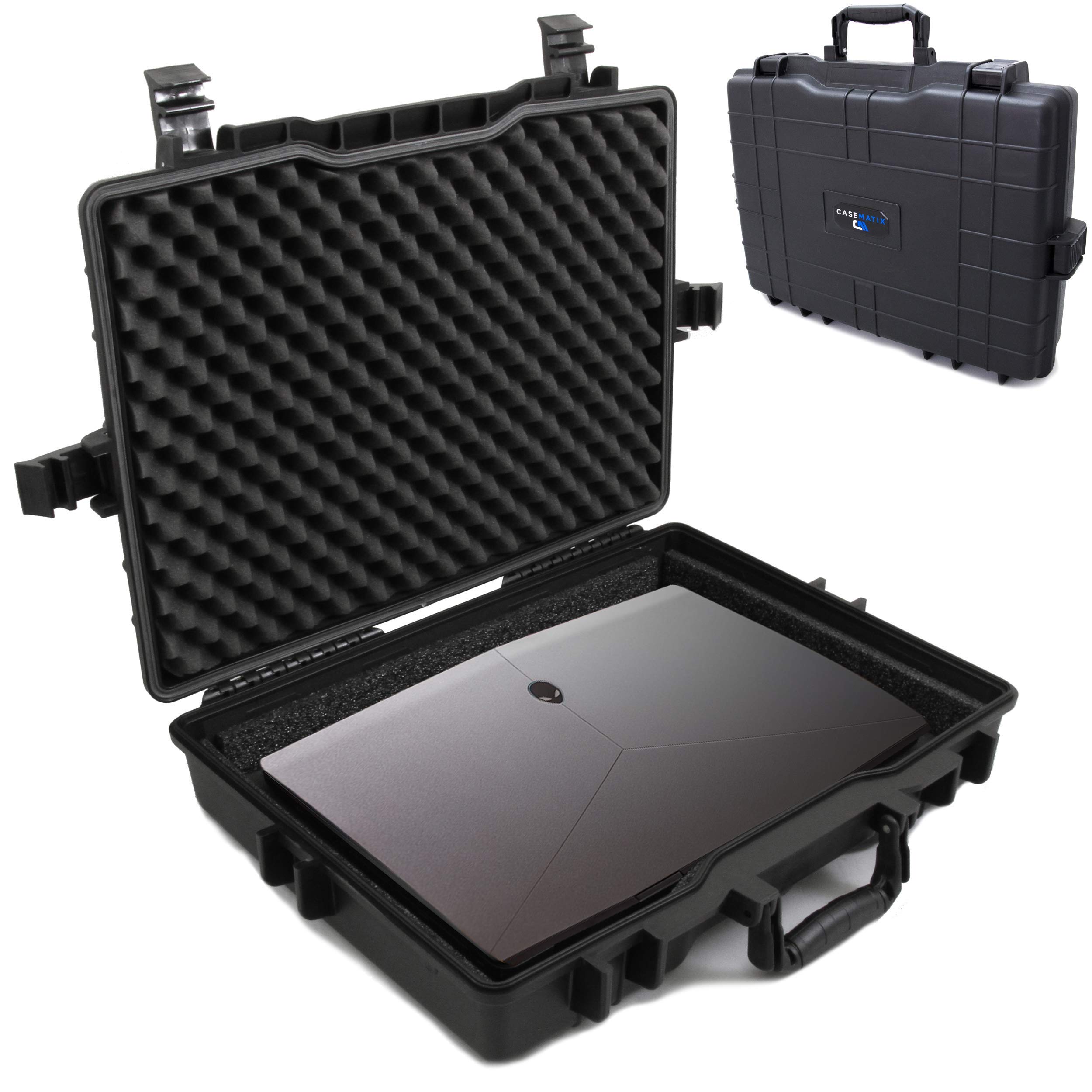 CASEMATIX 15.6-17.3 Inch Waterproof Laptop Hard Case for Dell Alienware M15, Area 51m AW17R4, AW15R3 - Durable Protective Sleeve for 17 Inch Gaming Laptops - Perfect for Travel, Office & School Use