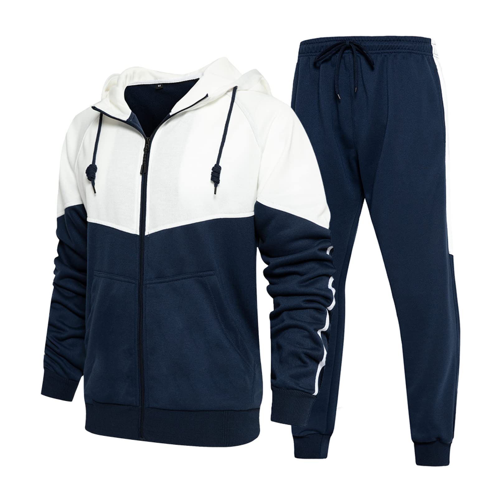 Men's 2-Piece Tracksuit Set - Zippered Jacket & Jogger Pants - Casual Sportswear Outfit for Gym, Running & Streetwear Fashion