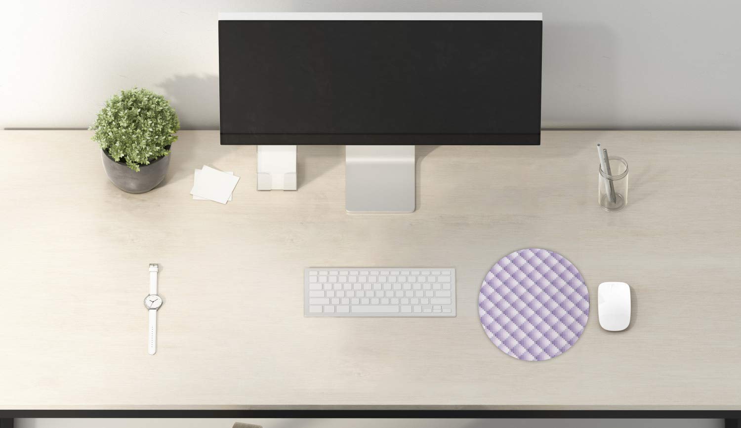 Ambesonne Round Non-Slip Gaming Mouse Pad - 8