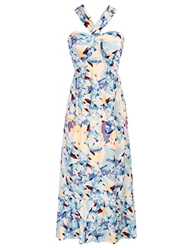 Floral White Blue