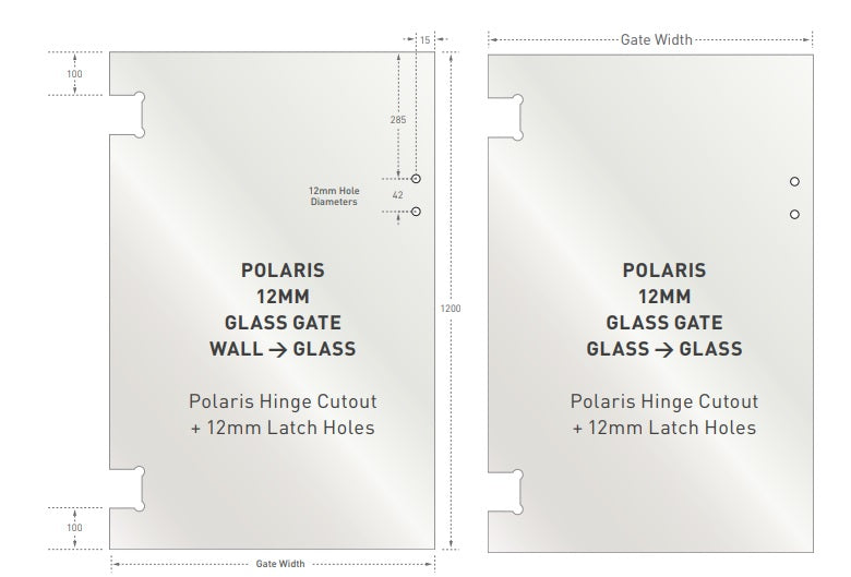 12mm Polaris Glass Hinge Panels - Tempered Glass Shower Door Panels with Hinged Design | Perfect for Bathroom Renovations & Modern Shower Enclosures