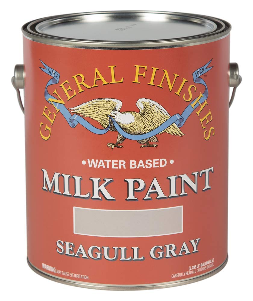 General Finishes Water Based Milk Paint - 1 Gallon, Seagull Gray - Premium Matte Finish for Furniture, Cabinets & DIY Home Decor Projects