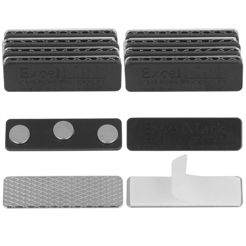 ExcelMark 10 Premium Magnetic Name Tag Holders with Strong Neodymium Magnets - Ideal for Office, Events, Conferences & Professional Name Badges