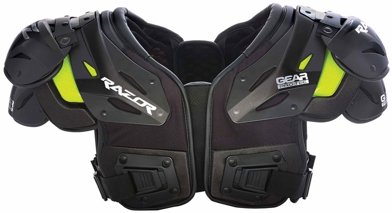 RAZOR RZ15 Multi-Position Shoulder Pads - Adjustable Football Shoulder Protection for Youth & Adult Players - Perfect for Training, Games & Contact Sports