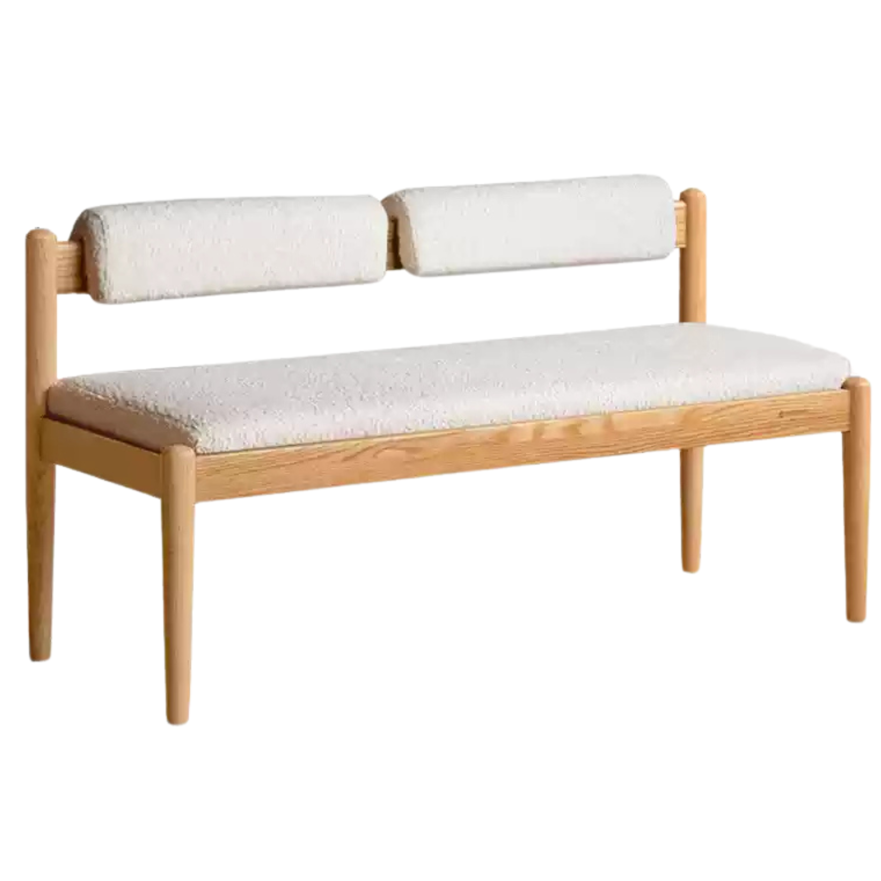 49.2x18.7x25.6 inch / 125x47.5x65сm / Natural wood color / Oak bench (Corduroy cloud cotton white)