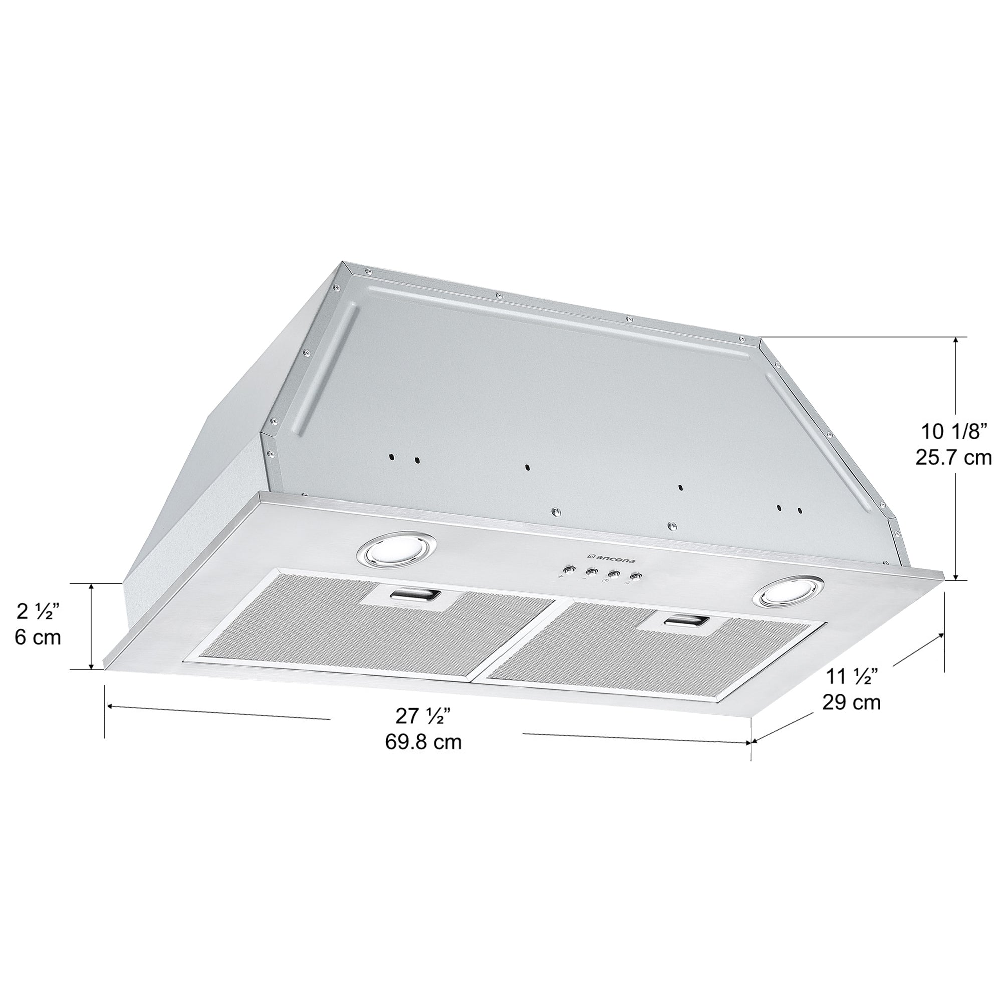 28 Inch Inserta Chef 600 CFM Ducted Insert Range Hood - Powerful Kitchen Ventilation for Gas Stoves & Cooking Areas