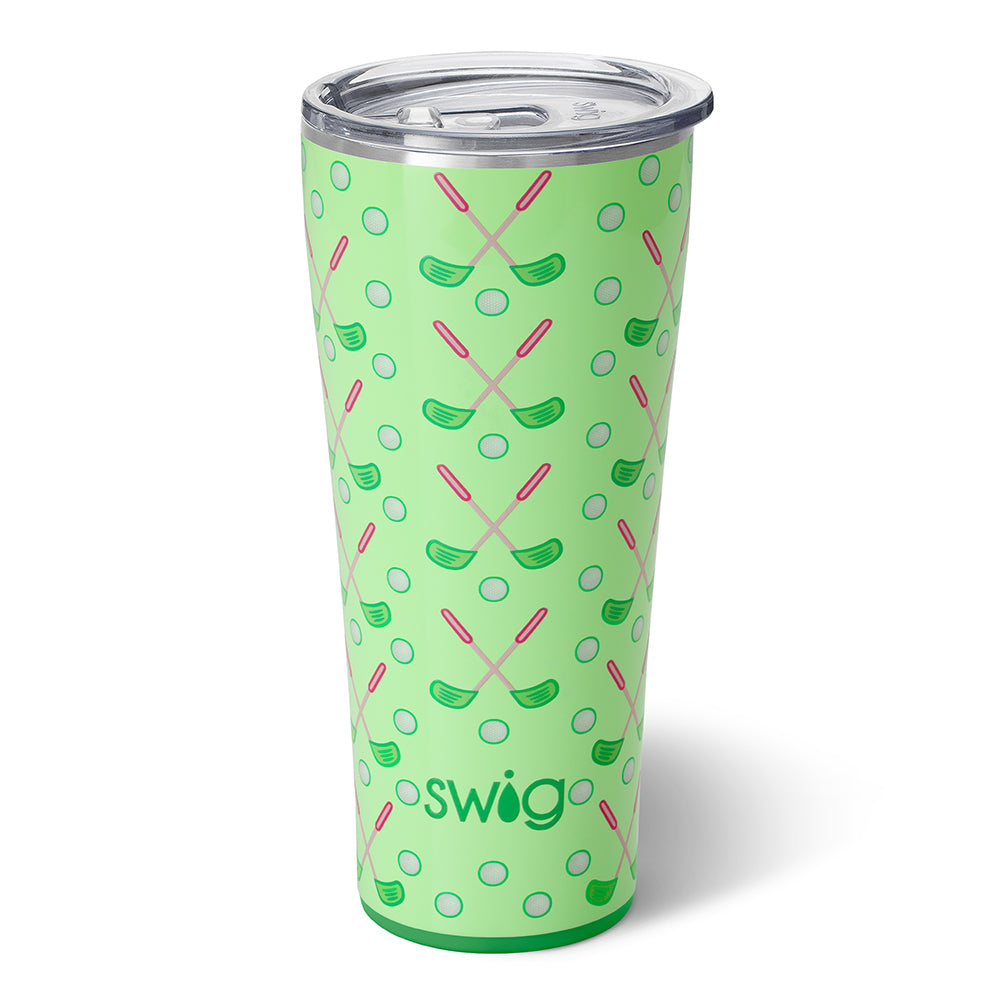32oz Insulated Stainless Steel Tumbler for Golf - Leak-Proof Travel Mug with Handle & Lid - Perfect for Coffee, Tea, Cold Drinks on the Course or Commute
