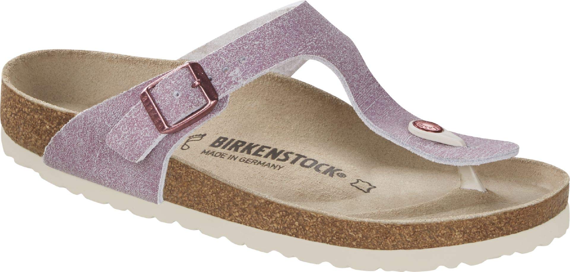 Birkenstock Gizeh Washed Old Rose Leather Sandals - Women's Size 36 EU (3.5 UK) - Comfortable Cork Footbed Slides for Summer, Beach & Casual Wear