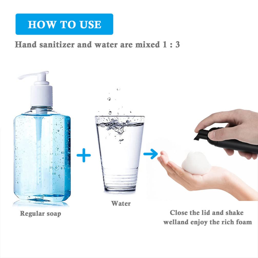 Kichvoe 5-Pack Travel Foaming Bottles - Empty Bubble Mousse Bottles for Hand Soap, Shampoo & Lotion | Portable Refillable Foam Dispenser for Home, Gym & Travel Essentials