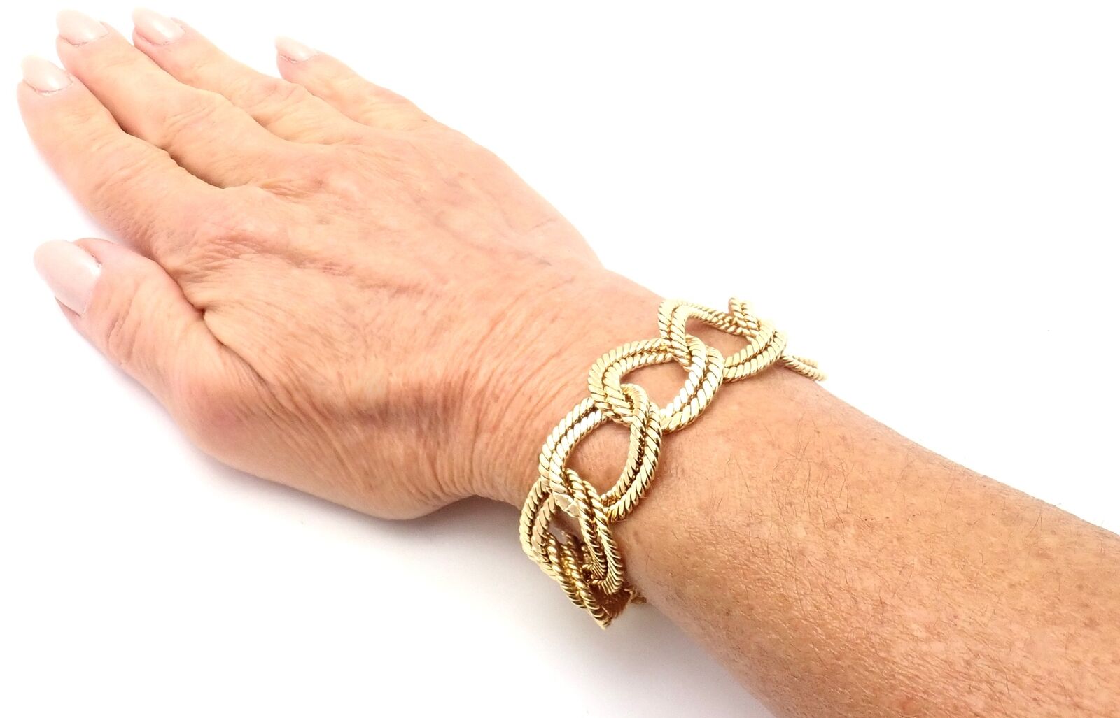 Authentic Verdura 18k Yellow Gold Rope Link Bracelet - Luxury Vintage Jewelry for Women - Perfect for Weddings, Parties & Special Occasions